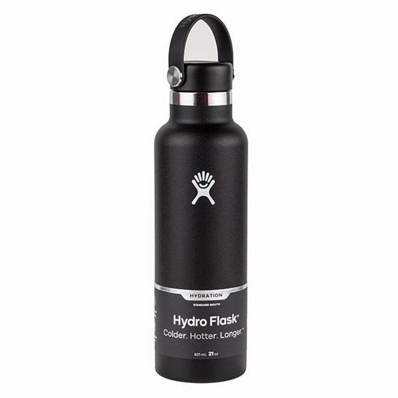 Hydro Flask 21 oz Water Bottle Stainless Steel, Vacuum Insulated with  Standard Mouth - Black