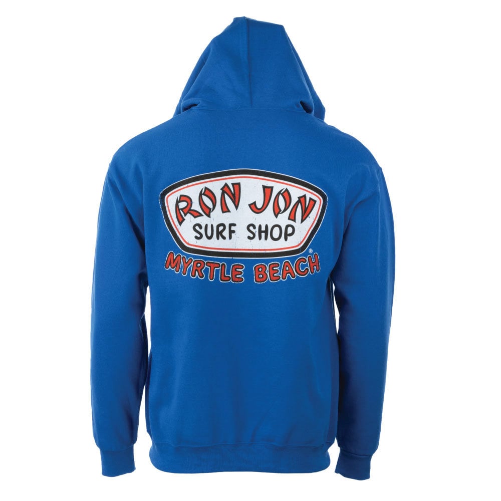 Ron Jon Myrtle Beach SC Distressed Trusty Badge Pullover Hoodie Ron Jon Surf Shop