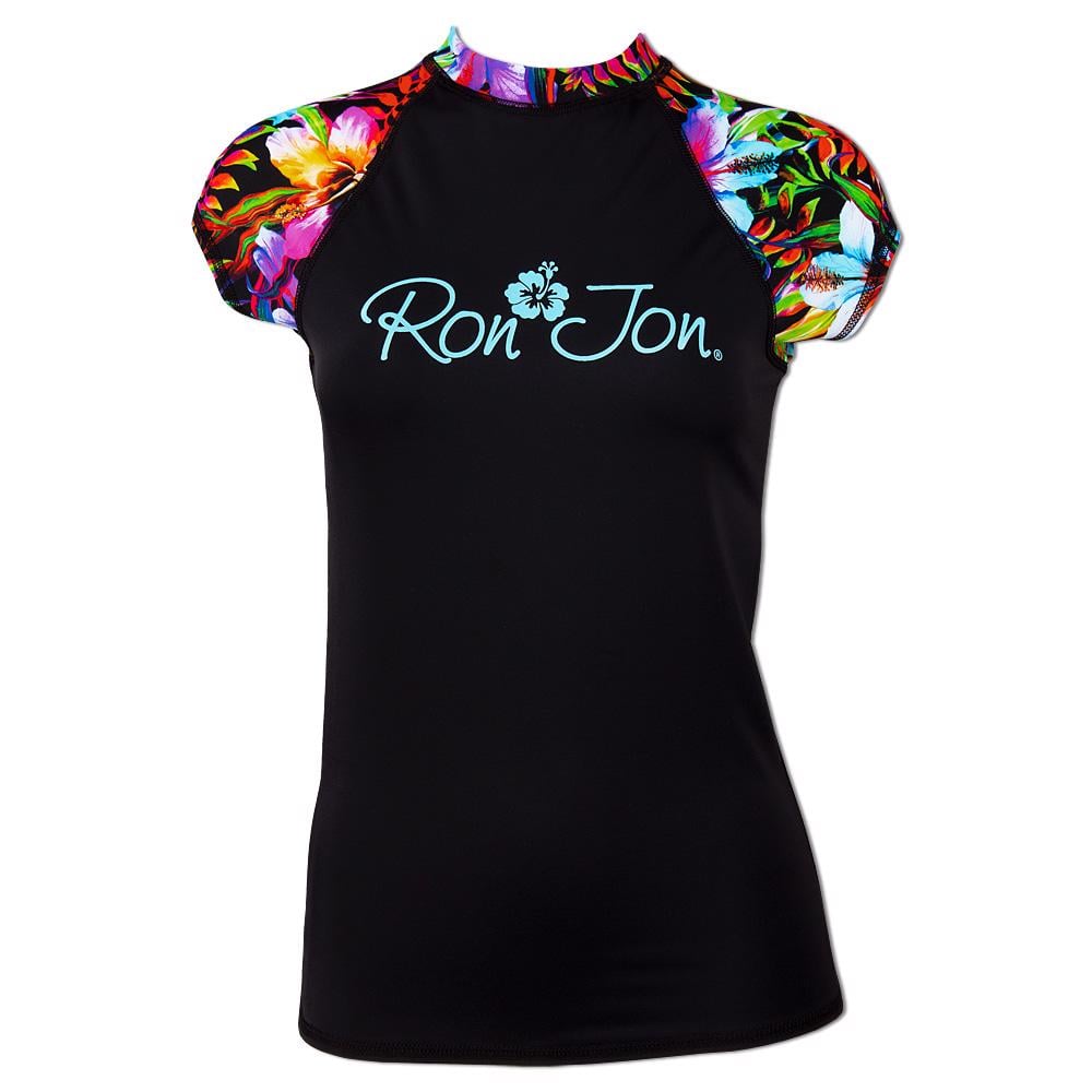 10770067000D-no_color_required-ron_jon_womens_cap_sleeve_black_hibiscus_rash_guard_front.jpg