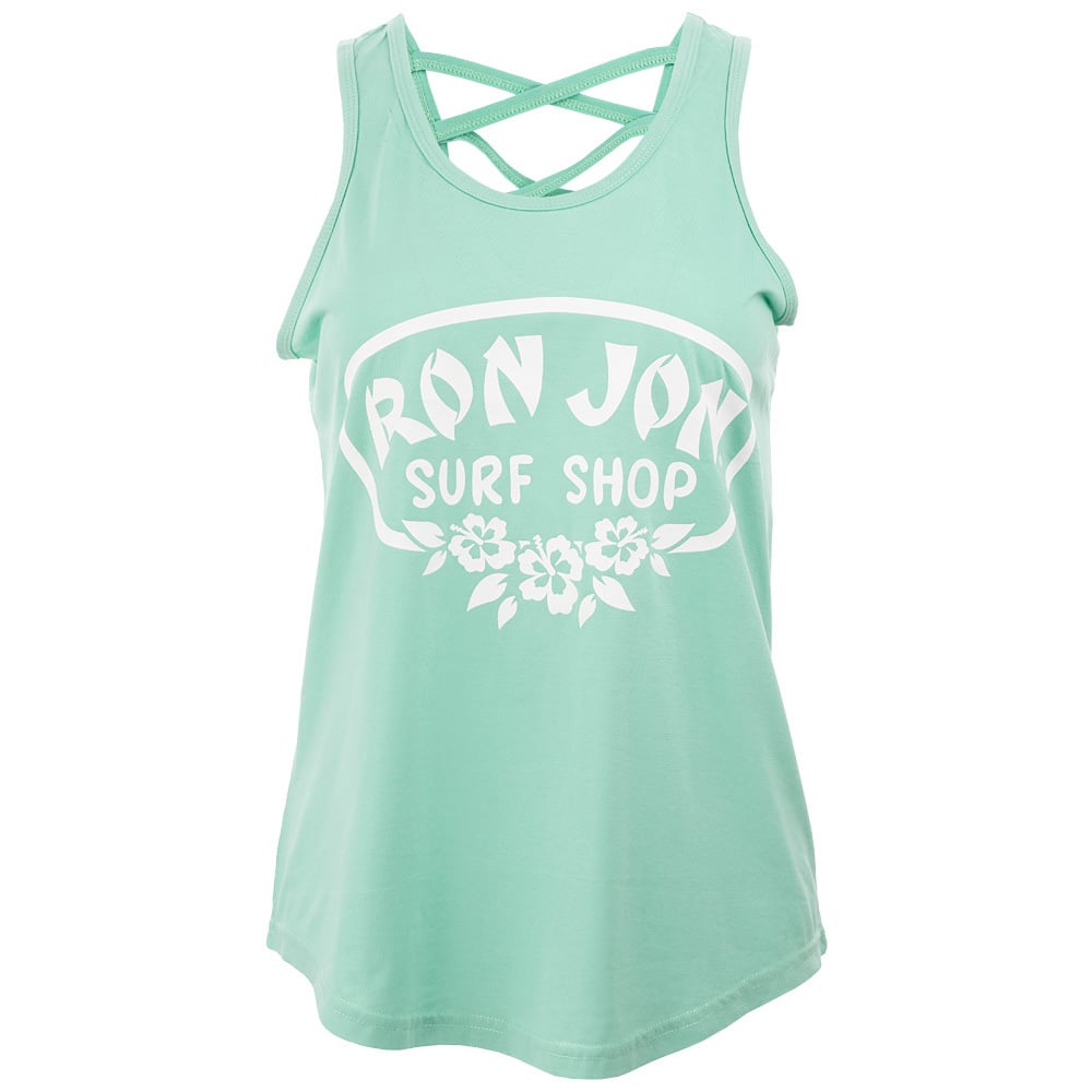 green-ron-jon-womens-floral-badge-lace-back-tank-top-front.jpg