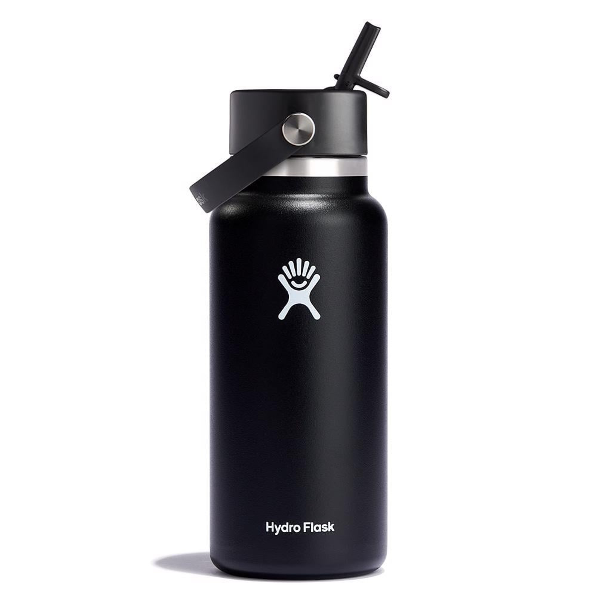 Hydro Flask Black 32 oz Wide Mouth Bottle with Flex Straw Cap