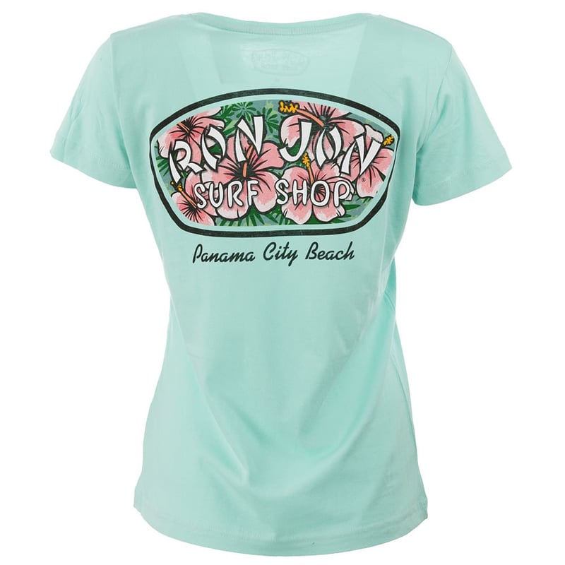 Ron Jon Women's Panama City Beach FL Distressed Hibiscus Badge Tee ...