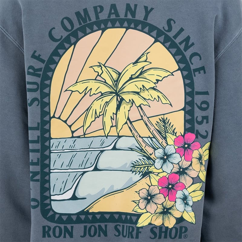 O'Neill Ron Jon Juniors Wave Rhythm Oversized Crew Neck Pullover