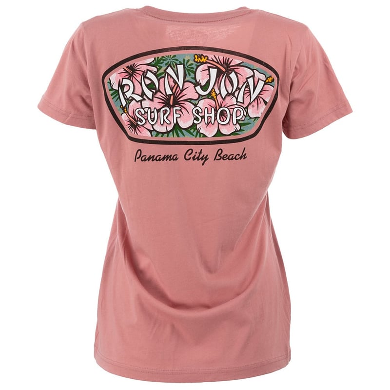 Ron Jon Women's Panama City Beach FL Distressed Hibiscus Badge Tee ...