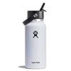 White 32 oz hydro 2025 flask with straw lid